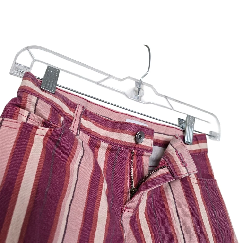 The Children's Place Striped Shorts 8 Girls Frayed Red Purple